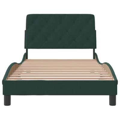 Bedframe zonder matras 100x200 cm fluweel donkergroen