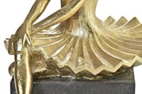 Decoratieve figuren DKD Home Decor Ballerina Gouden Hars Donker grijs (21,5 x 23 x 32 cm) - thumbnail