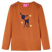 VidaXL Kindershirt met lange mouwen 92 cognackleurig - thumbnail