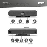 Digitus DS-55580 4K videoconferentiesysteem 3840 x 2160 Pixel Luidspreker, Microfoon, Snelle autotracking via AI, Standvoet, Stereomicrofoon, Voice tracking - thumbnail