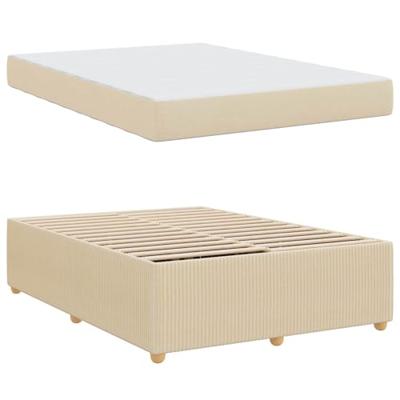 Bedframe met matras Crème 160 x 200 cm Stof
