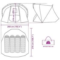 VidaXL Vistent 4-persoons waterdicht olijfgroen - thumbnail