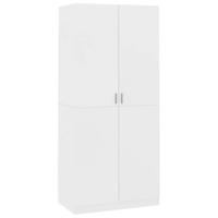 Kledingkast 90x52x200 cm bewerkt hout wit - thumbnail