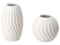 LIVARNO Set van 2 vazen (Wit) - thumbnail