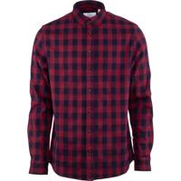 Kronstadt Heren Overhemd Johan Rood Flanel Melange Ruit Regular Fit - thumbnail
