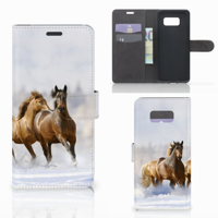 Samsung Galaxy S8 Plus Telefoonhoesje met Pasjes Paarden - thumbnail
