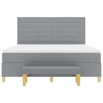 Boxspring bed met matras Lichtgrijs 180 x 200 cm Stof