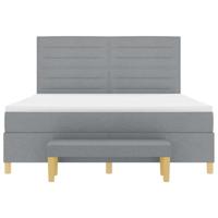 Boxspring bed met matras Lichtgrijs 180 x 200 cm Stof - thumbnail