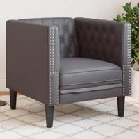 Fauteuil Chesterfield-stijl kunstleer grijs - thumbnail