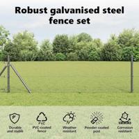 VidaXL Afrasteringspaal grijs 25 x 0,5 m (13 mm gaas) staal - thumbnail