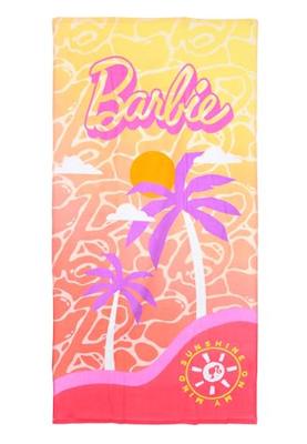 Barbie strandlaken Palmboom 70 x 140 cm - katoen Barbie strandlaken Palmboom 70 x 140 cm - katoen