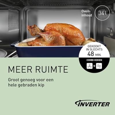 Panasonic NN-CD88QSEPG Magnetron RVS 1000 W Grillfunctie, Met display