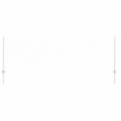 VidaXL Hek met paal zilver 0,8 x 10 m staal
