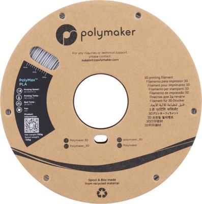 Polymaker PA06025 6938936712725 Filament Tough PLA Slagvast 1.75 mm 3000 g Grijs PolyMax™ 1 stuk(s)