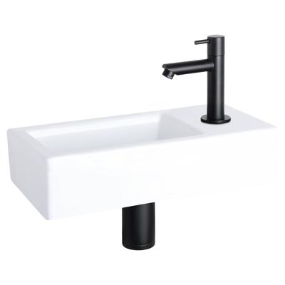 Fonteinset Differnz Helios 37.5x18.5x9.5 cm Wit Met Rechte Kraan Rechts Mat Zwart Differnz Fonteinset Differnz Helios 37.5x18.5x9.5 cm Wit Met Rechte Kraan Rechts Mat Zwart Differnz