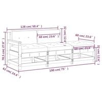 3-delige Loungeset met kussens massief hout grijs - thumbnail
