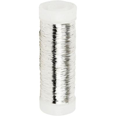 Creativ Company Verzilverd draad, dikte 0,2 mm, verzilverd, 50 gr, 110 m/ 1 rol