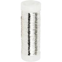 Creativ Company Verzilverd draad, dikte 0,2 mm, verzilverd, 50 gr, 110 m/ 1 rol - thumbnail