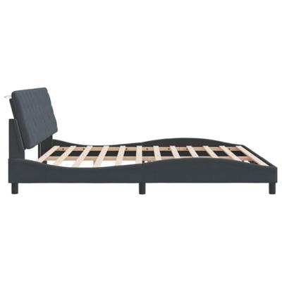 Bedframe met LED zonder matras fluweel donkergrijs 200x200 cm