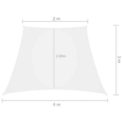 VidaXL Zonnezeil trapezium 2/4x3 m oxford stof wit