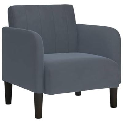 Fauteuil met armleuningen 54 cm fluweel donkergrijs Fauteuil met armleuningen 54 cm fluweel donkergrijs