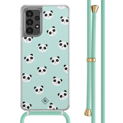 Samsung Galaxy A13 4G hoesje met mint koord - Panda print