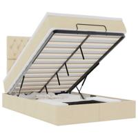 Ottoman bed met matras 120x190cm stof crèmekleurig - thumbnail