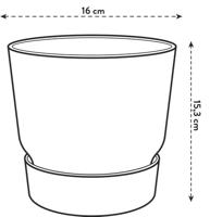 Elho Greenville bloempot 16 cm wit - thumbnail
