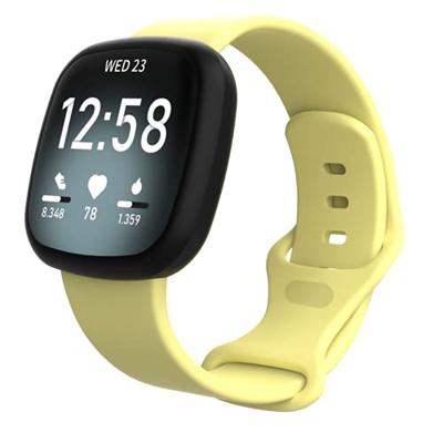 Fitbit Versa 3 & 4 / Sense 1 & 2 Sportbandje - Geel - Maat: S/M Fitbit Versa 3 & 4 / Sense 1 & 2 Sportbandje - Geel - Maat: S/M