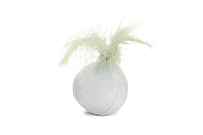 Beeztees K & BZ Pluche dieren voor katten, pluche kattenbal + veer RIZ speelgoed, kat munt, 5 cm