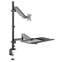 My Wall HL63L Monitor-tafelbeugel 1 stuks 43,2 cm (17) - 81,3 cm (32) Zwart In hoogte verstelbaar, Kantelbaar, Zwenkbaar, Toetsenbordhouder - thumbnail