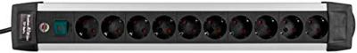 Stekkerdoos Premium-Alu-Line 10-Wegs 3.00 m Aluminium/Zwart - Geaard - thumbnail