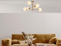Hanglamp ARGOS 6 lampen goud - thumbnail