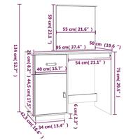 Kaptafel 95x50x134 cm massief grenenhout wit - thumbnail