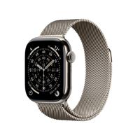 Apple Watch Series 11 GPS + Cellular - 42 mm - Natuurlijke titanium kast - Natuurlijke Milanese band - thumbnail