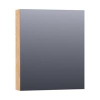 BRAUER Impress Deluxe spiegelkast - 60x70x15cm - interne en externe verlichting - 1 rechtsdraaiende dubbelzijdige spiegeldeur Forest Tan SK-IMD60RFT - thumbnail