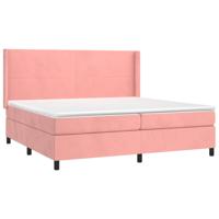 Boxspring met matras fluweel roze 200x200 cm - thumbnail
