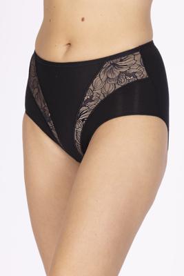 Katoenen corrigerend ondergoed - Tailleslip - Buik corrigerende kanten shapewear - 38 - Zwart | Dames slip - Onderbroek - Ondergoed- Corrigerend -