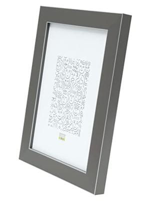 Deknudt Grijze fotokader met rand in zilver 10x15 S41VK7