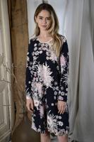 Zwart nachthemd roze bloemen - thumbnail