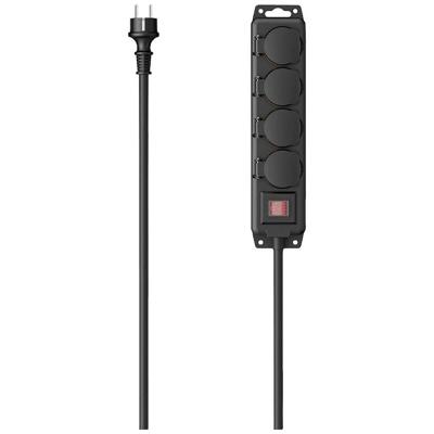 Hama 00223064 Buitenstopcontact Zwart Aanraakbeveiliging, Met schakelaar