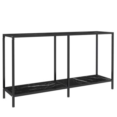 Wandtafel 140x35x75,5 cm gehard glas zwart - thumbnail