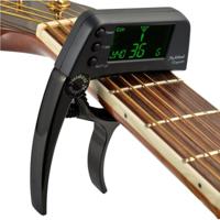 Professionele gitaar Tuner Clip Loftstyle chromatische Clip-on Tuner met roterende LCD scherm Light Display één gitaar Capo(Black) - thumbnail