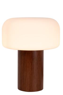 Lucide KENAN - Tafellamp - Ø 22 cm - 1xE14 - Donkere Houtlook