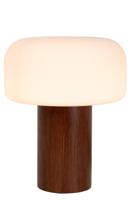 Lucide KENAN - Tafellamp - Ø 22 cm - 1xE14 - Donkere Houtlook - thumbnail
