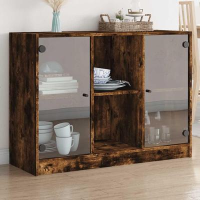 Dressoir 102x37x75,5 cm bewerkt hout gerookt eikenkleurig