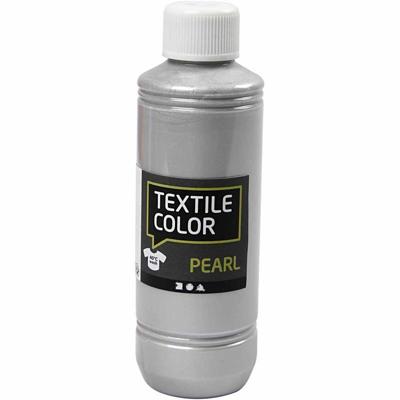 Creativ Company Textile color dekkende textielverf - zilver parelmoer, 250ml