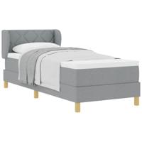 Boxspringbed met matras stof lichtgrijs 80x200 cm - thumbnail