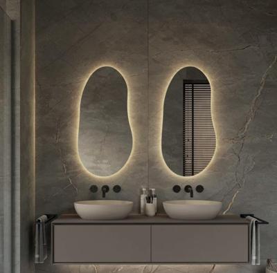 Spiegel Hipp Design SPV 22001 Organisch 45x90 cm Met Verlichting Incl. Spiegelverwarming Spiegel Hipp Design SPV 22001 Organisch 45x90 cm Met Verlichting Incl. Spiegelverwarming
