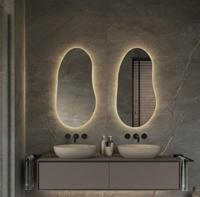 Spiegel Hipp Design SPV 22001 Organisch 45x90 cm Met Verlichting Incl. Spiegelverwarming - thumbnail